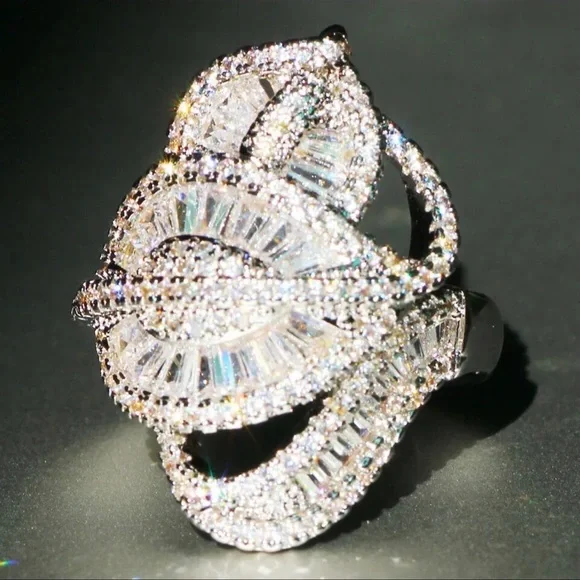 925 Silver Zircon Statement Ring